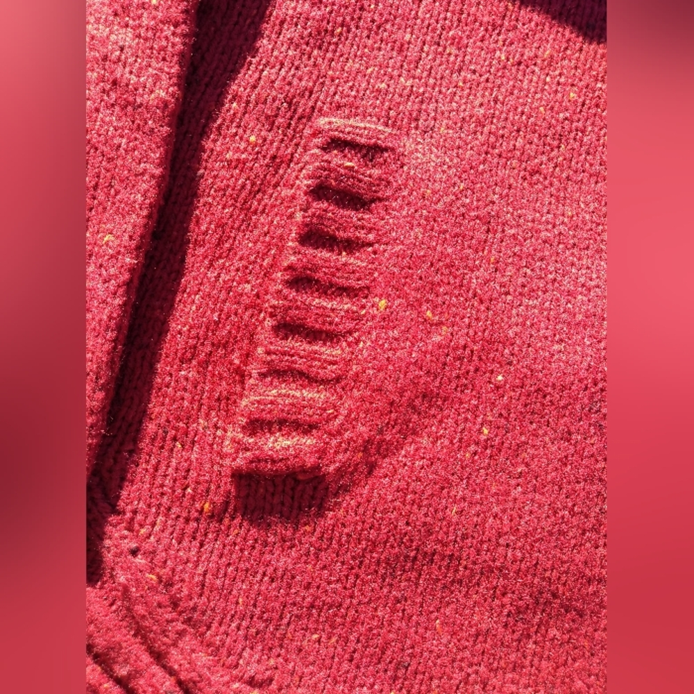 Cynthia Rowley Burgundy Turtleneck Sweater, Size Large, 50% Wool, Rounde… - Picture 11 of 12